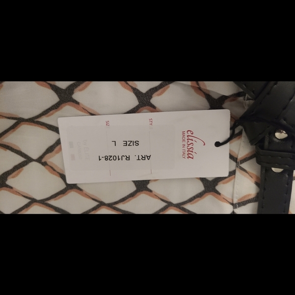 2 for 1💙 ELISSIA Women Pants White cream Brownish diamond with Black belt - Picture 7 of 10